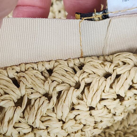 The Scala Collection Beach Bucket Hat Tan 100% Paper Coastal Grandma SZ SM - Picture 5 of 12